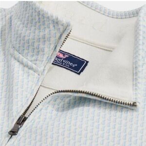 Vineyard Vines Men’s Saltwater Quarter Zip Sails Micro Marsh XL NWT White Blue